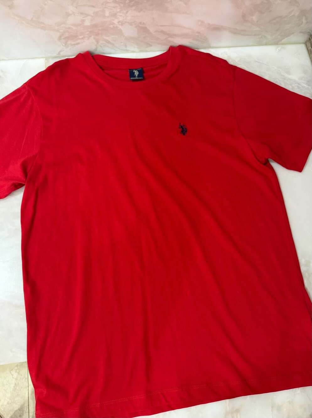 U.S. POLO ASSN. Mens Crew Neck Small Pony T-Shirt Red